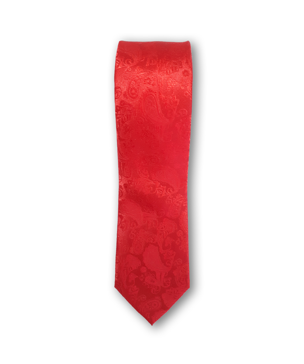 Cyclops Immunize String Cravata clasica din matase model paisley rosu - Neo Fashion