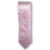 Cravata clasica model paisley roz pe fond roz pal 123458