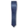 Cravata slim motiv floral 01 bleu pe fond bleumarin 122620