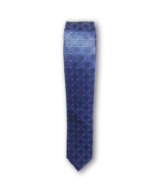 Cravata slim motiv geometric 02 bleumarin 122805